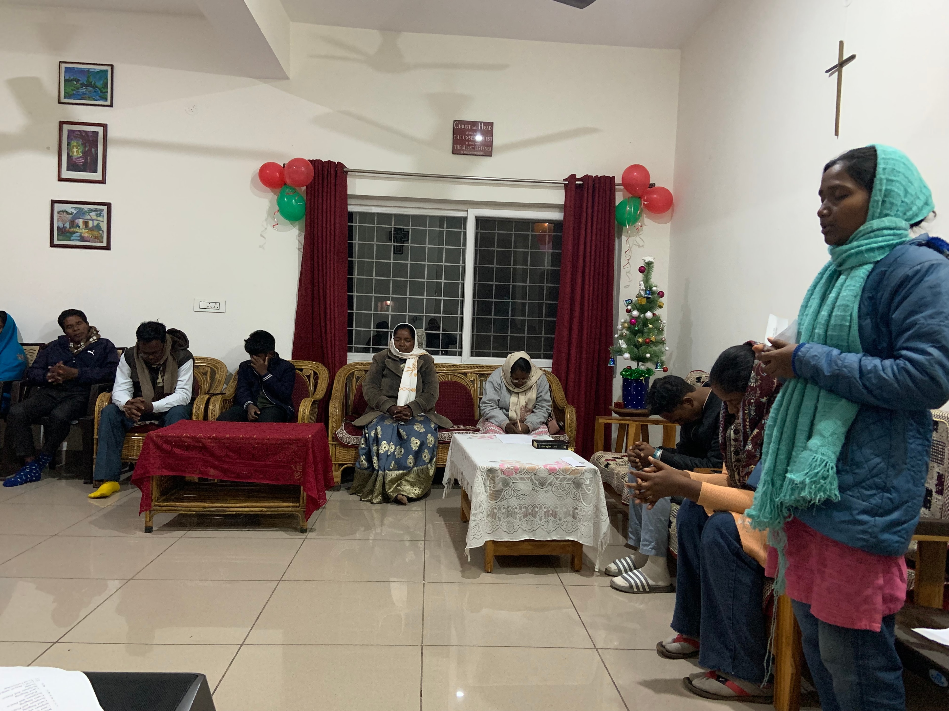 Christmas gathering and prayer time